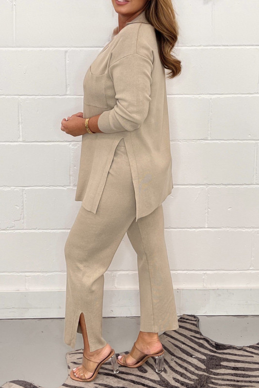 Early Fall Sale 52% Off🍁Casual Solid Color Shirt & Cropped Pants Two-Piece Set