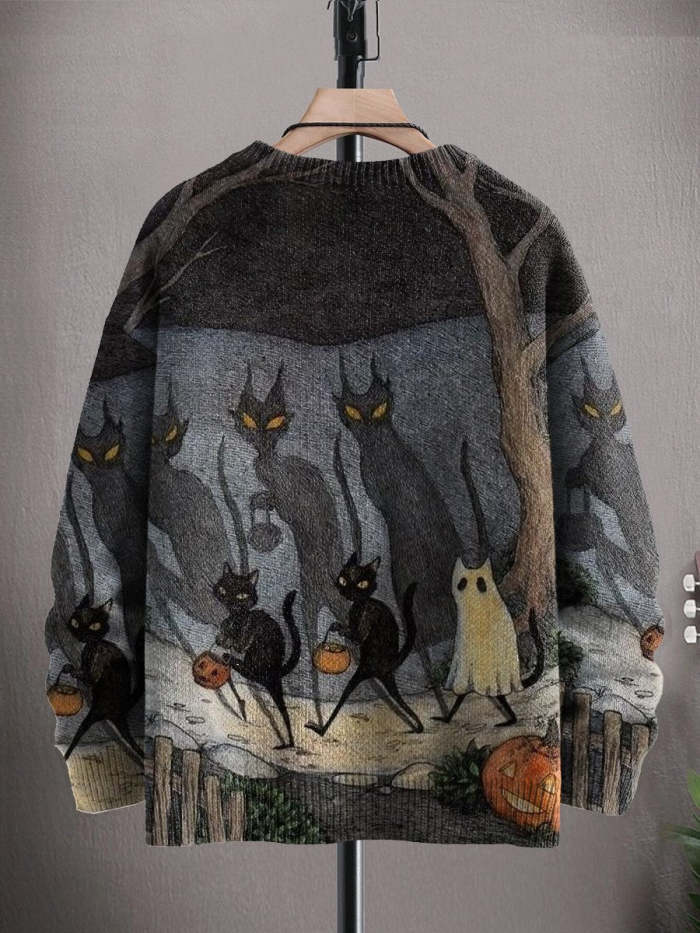 Vintage Halloween Print Casual Sweatshirt