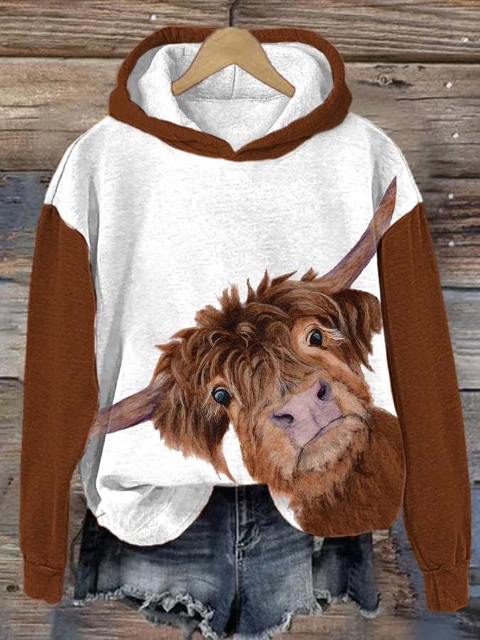 🔥Buy 3 Get 10% Off🔥Women's Highland Cow Print Hoodie