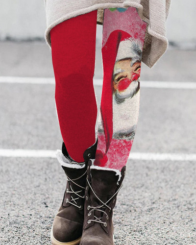 Red Santa Leggings