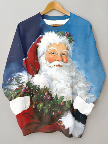Christmas Berry Santa Oversized Sweatshirt