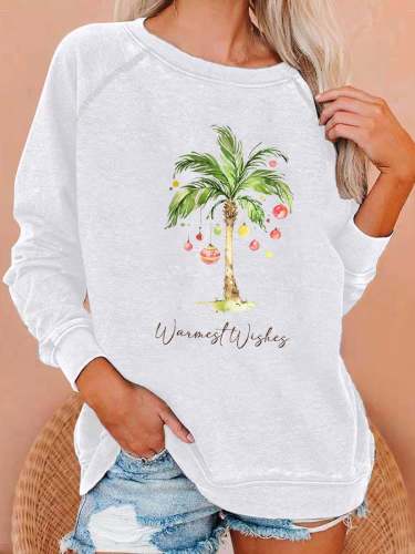 Women's Hawaiian Christmas 'warmestwishes' print sweatshirt