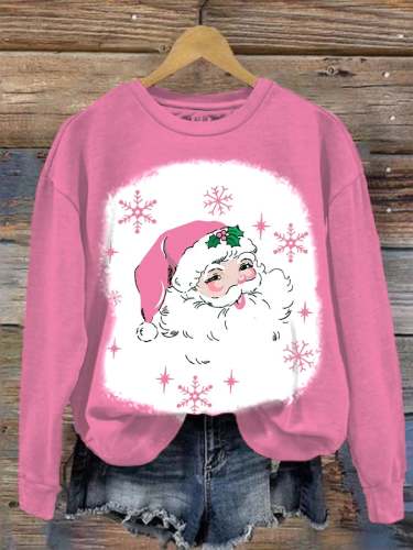 Women's Santa Print Sweatshirt