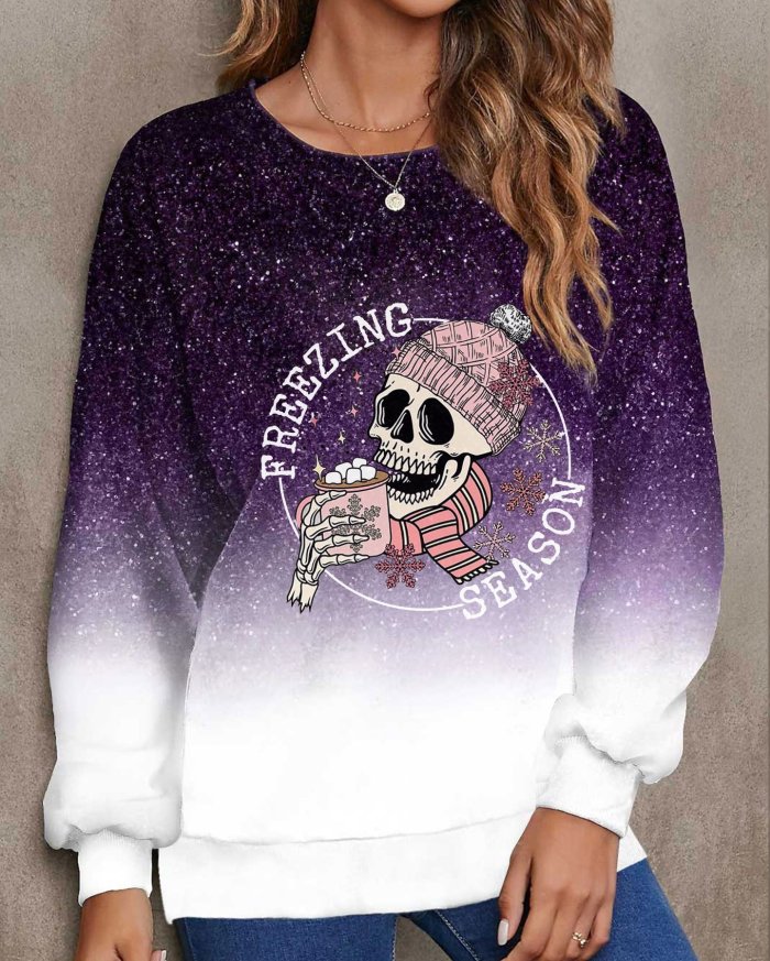 Women's Christmas It's Freezing Season Print Sweatshirt