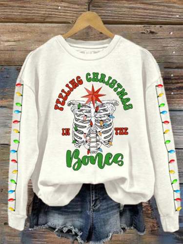 Women's Feeling Christmas In The Bones Dead Inside But It's Christmas Print Sweatshirt