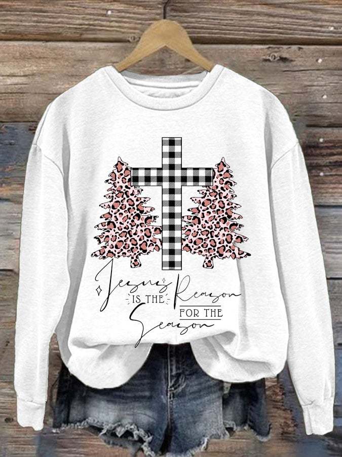 Women's Jesus Is The Reason For The Season Print Sweatshirt