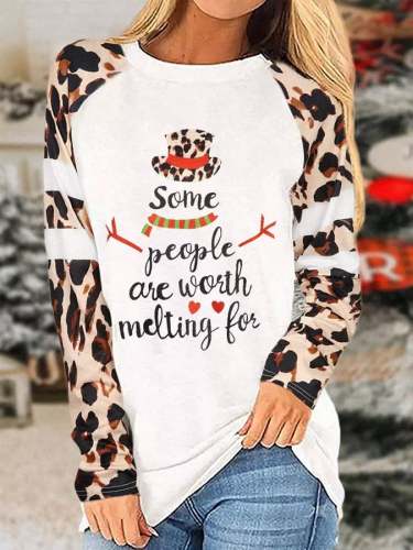 Women's Christmas Some People Are Worth Melting For Print Sweatshirt