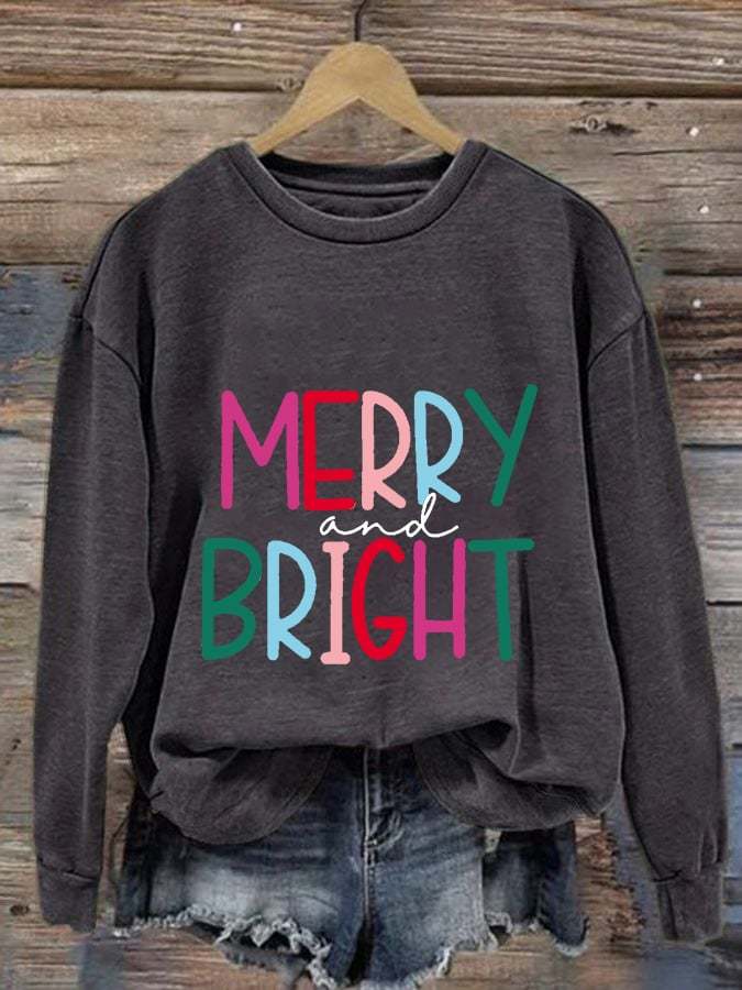 Women's Merry And Bright Print Casual Sweater