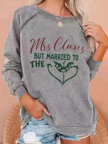 Women's Mrs. Claus Print Casual Sweatshirt