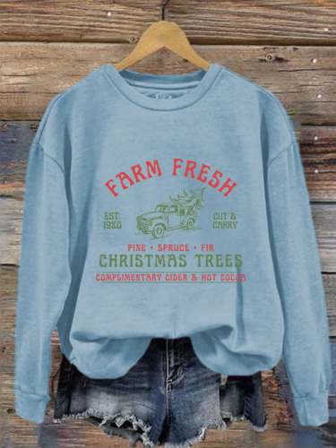 Women's Farm Fresh Christmas Trees Sweatshirt