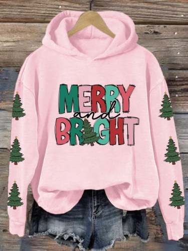 Women's Merry And Bright Print Hoodie