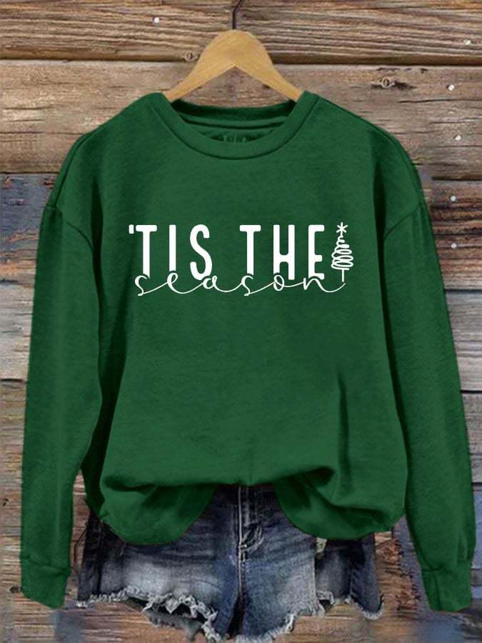 Women's Christmas Tree 'Tis The Season' Print Sweatshirt