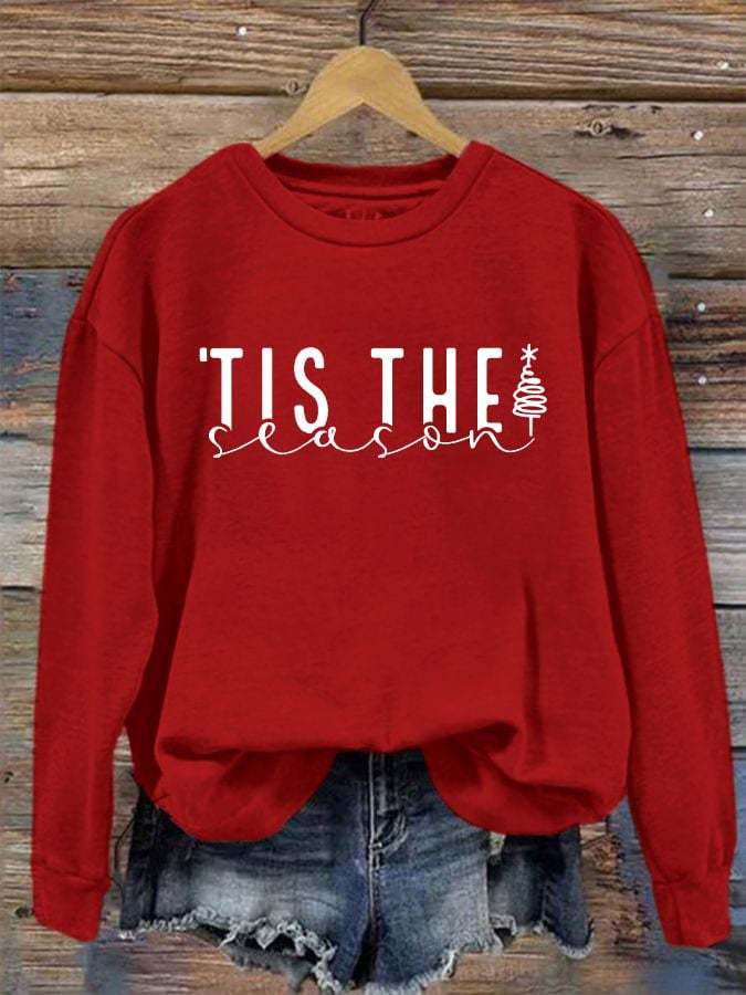 Women's Christmas Tree 'Tis The Season' Print Sweatshirt