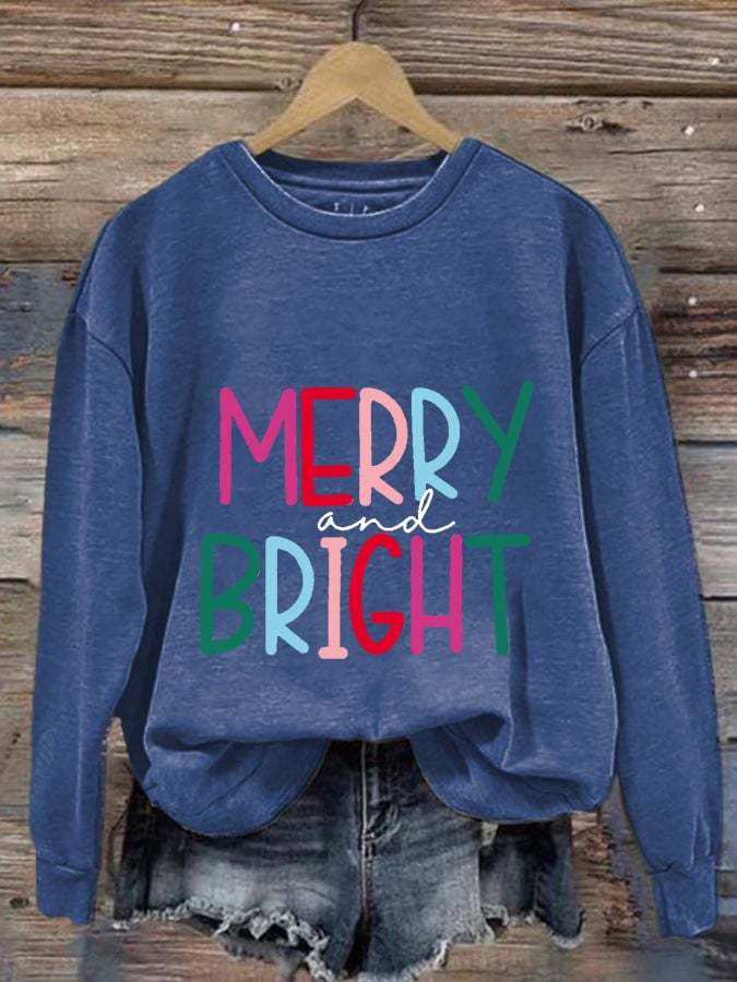 Women's Merry And Bright Print Casual Sweater