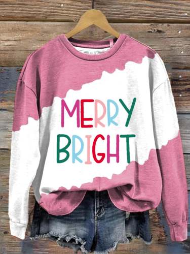 Women's Merry Bright Print Casual Sweater