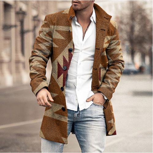 Men'S Retro Vintage Standing Collar Coat