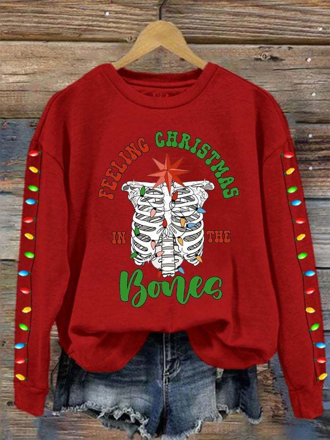 Women's Feeling Christmas In The Bones Dead Inside But It's Christmas Print Sweatshirt