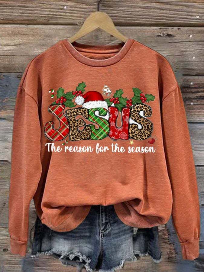 Jesus The Reason For The Season Women's Casual Print Sweatshirt
