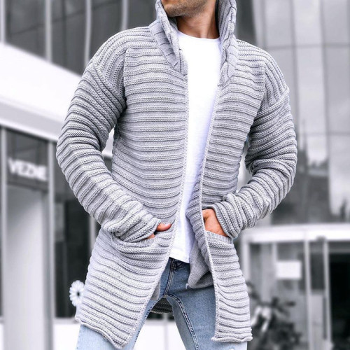 Solid Color Turtleneck Knitted Sweater Long Coat