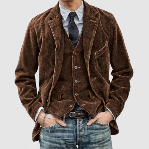 Men's Vintage Corduroy Lapel Jacket