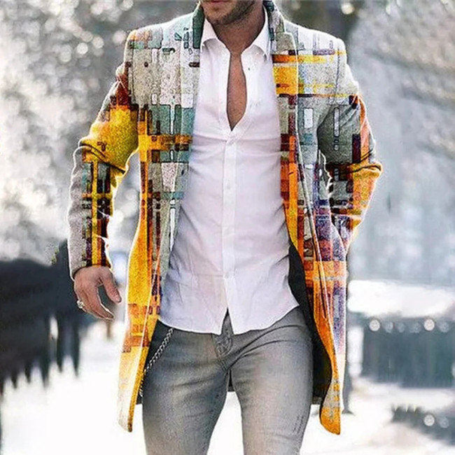 Men's Street Print Casual Coat