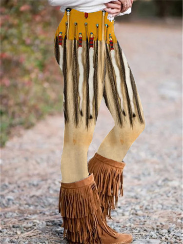 Tribal Retro Print Casual Leggings