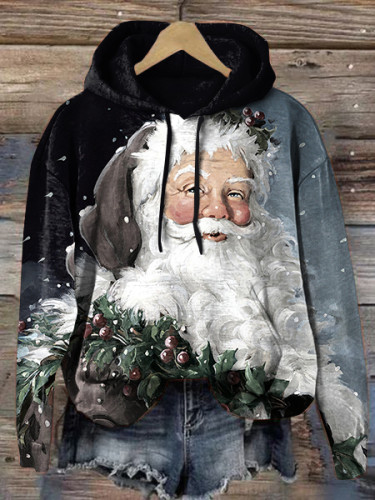 Gray Berry Santa Hooded Sweatshirt