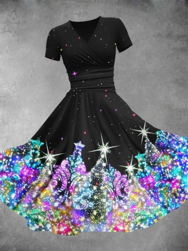 Women's Christmas Decoration Rhinestone Sequins Christmas Design Maxi Dress