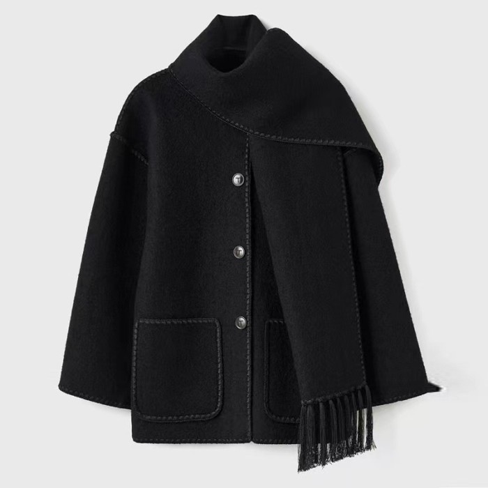 Hepburn Style Woolen Cape Coat