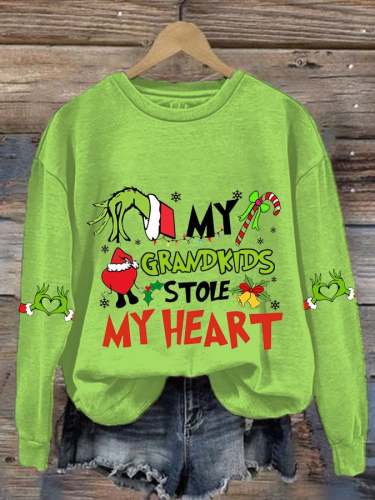 Women'S My Kids Stole My Heart  Print Casual Sweatshirt