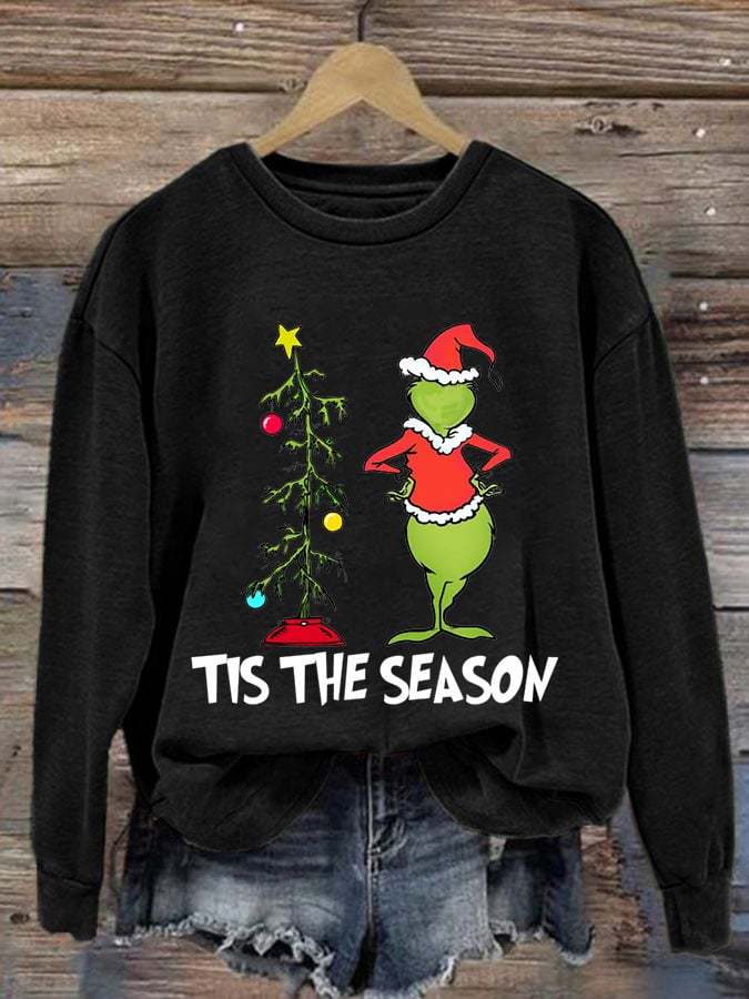 Women'S Tis The Season Christmas Print Casual Sweatshirt