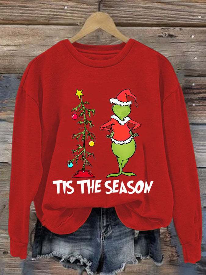 Women'S Tis The Season Christmas Print Casual Sweatshirt