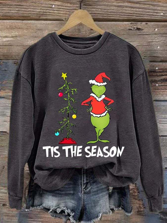 Women'S Tis The Season Christmas Print Casual Sweatshirt