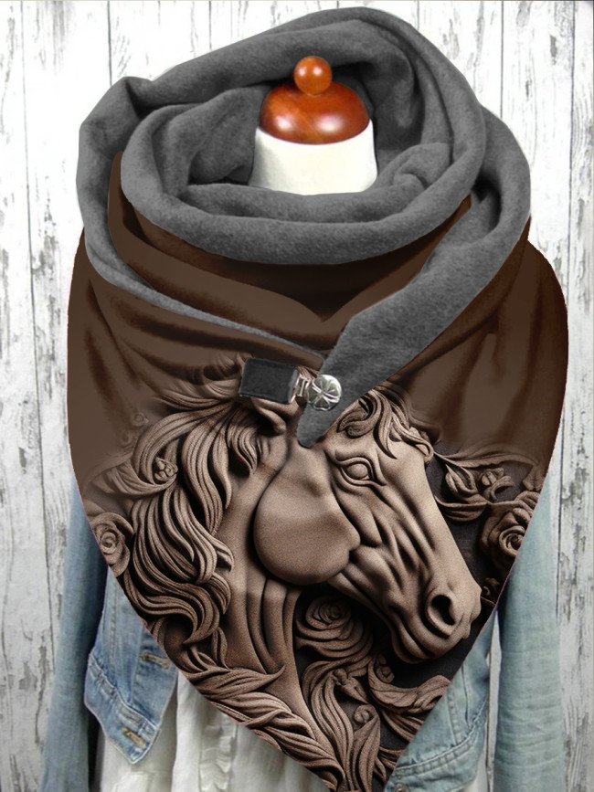 Horse Print Casual Wrap Scarf