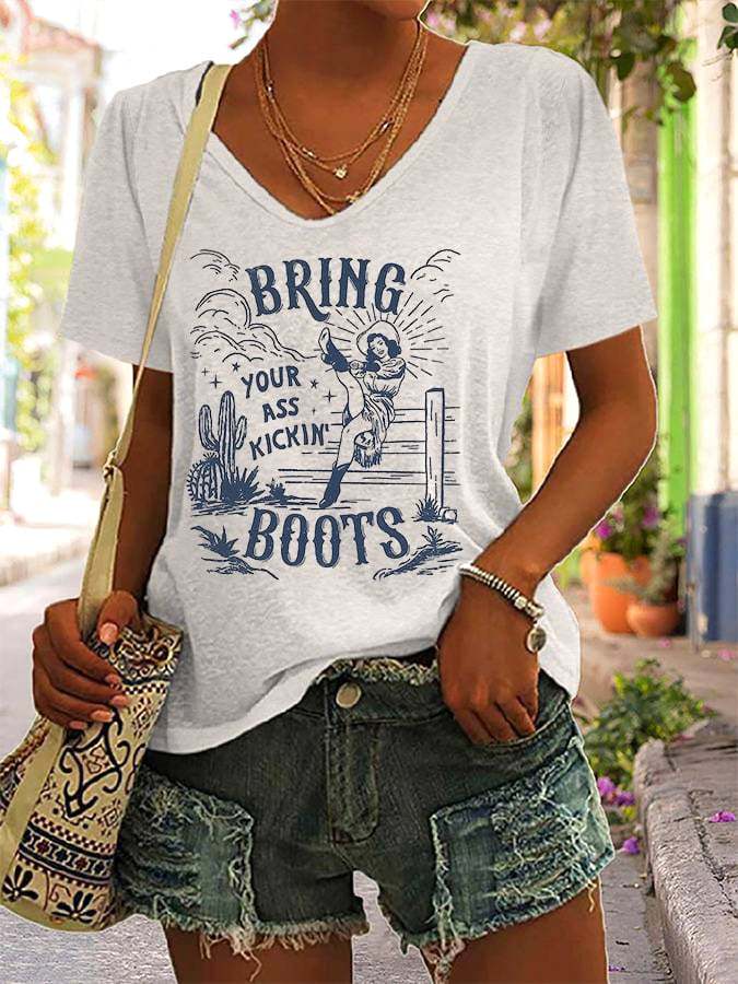 Women's Bring Your Ass Kicking Boots Casual T-Shirt