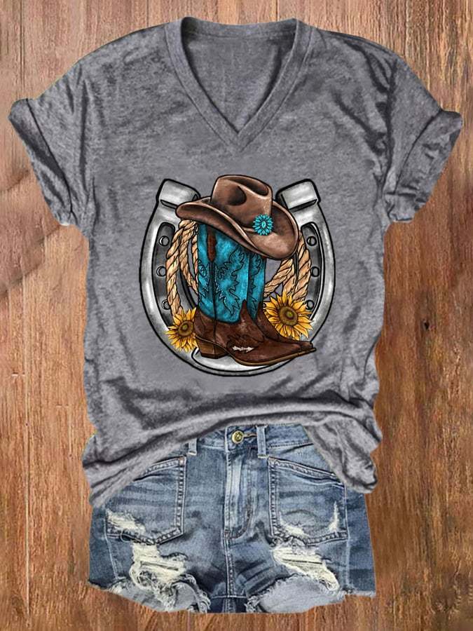 Women's Western Print T-Shirt