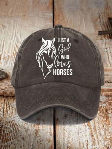 Just A Girl Who Loves Horses Print Hat