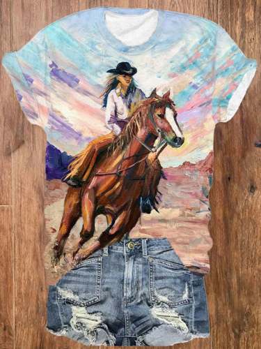 Women's Western Cowboy Casual T-Shirt