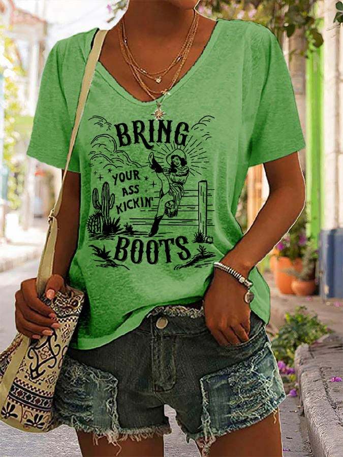 Women's Bring Your Ass Kicking Boots Casual T-Shirt