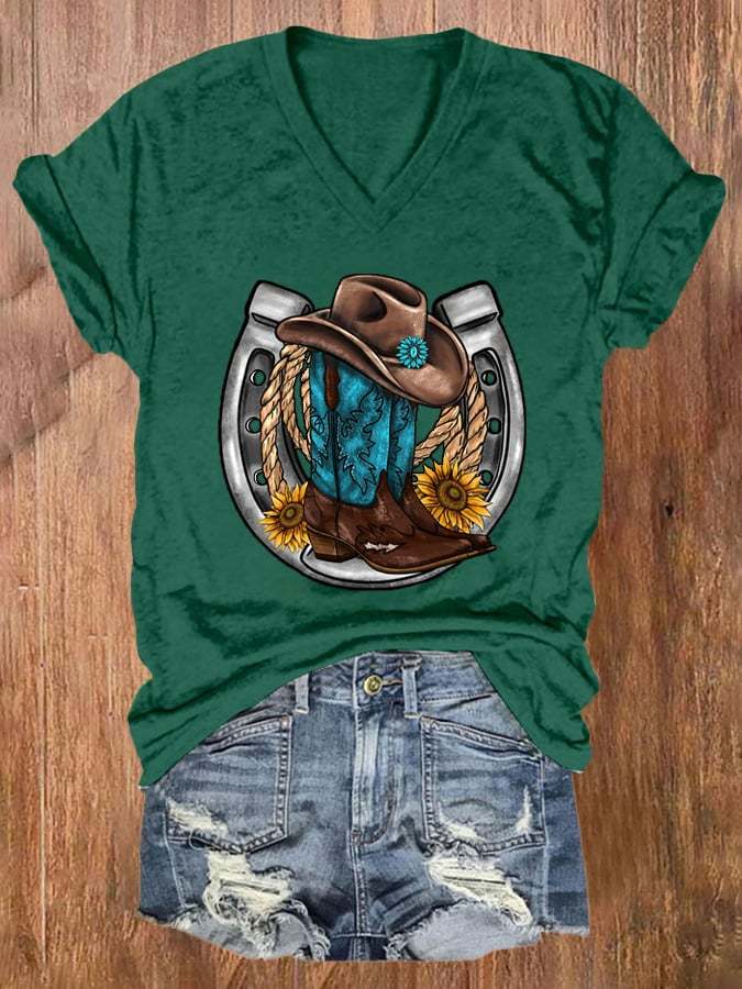 Women's Western Print T-Shirt