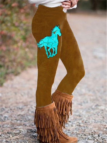 Western Horse Print Leggings