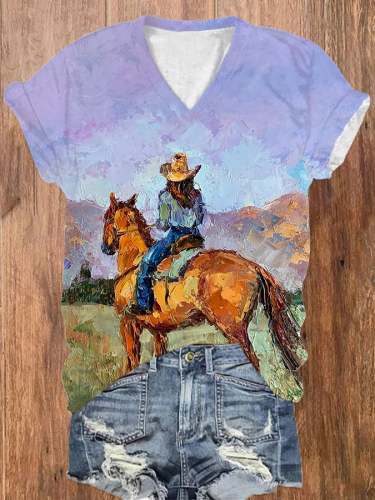 Women's Western Cowboy Casual T-Shirt