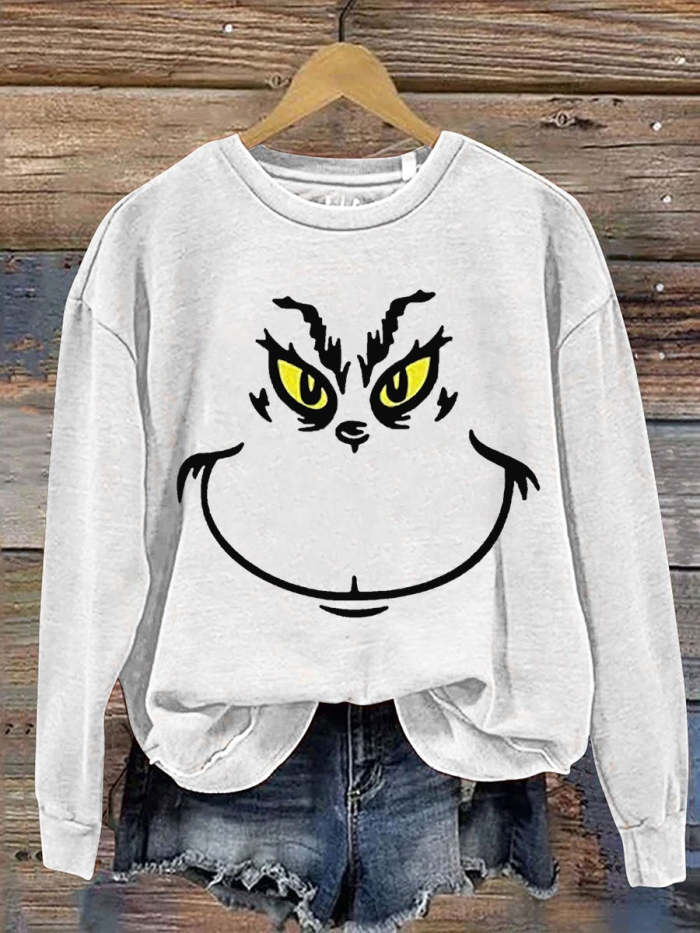 Fun Christmas Print Casual  Sweatshirt