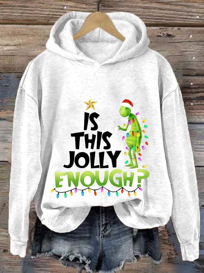 Women's Is This Jolly Enough Print Casual Hoodie