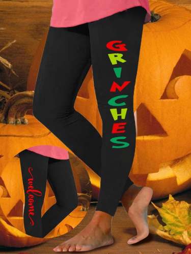 Women's Welcome Christmas Print Leggings