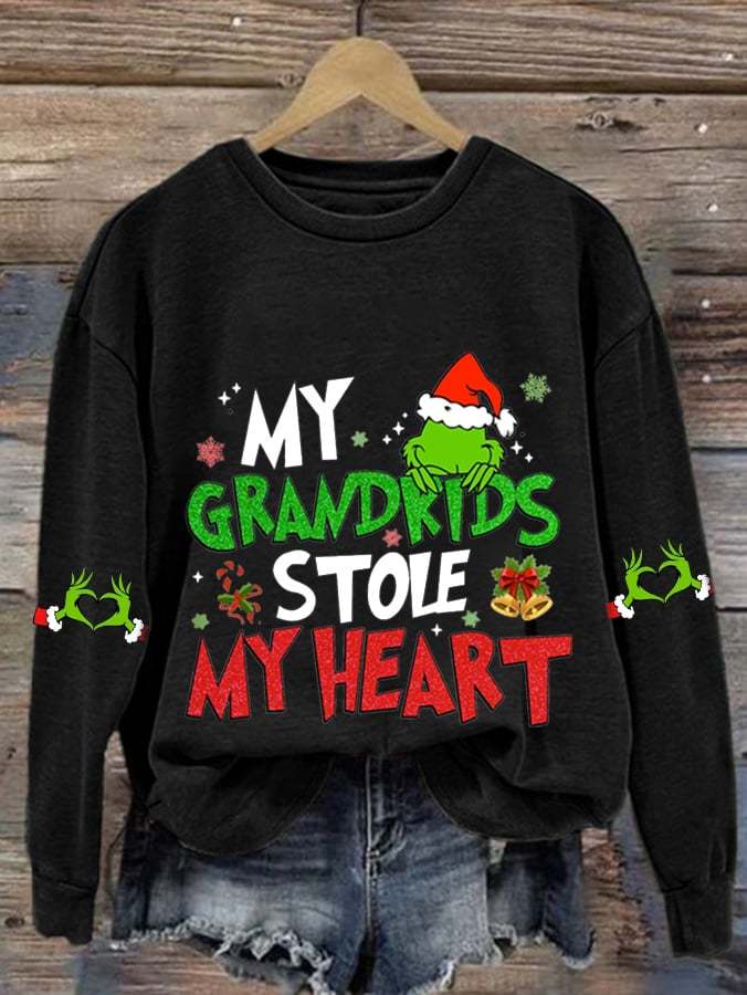 Women'S My Kids Stole My Heart  Print Casual Sweatshirt
