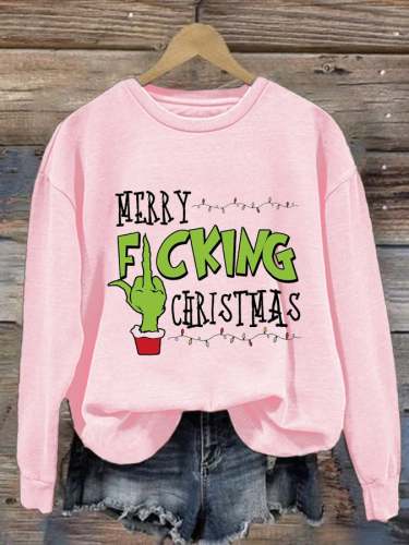Women's Merry F*cking Christmas Printed Casual Sweatshirt