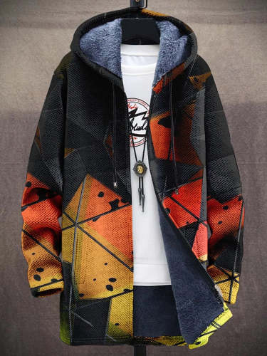 Men's Art Fashion Plush Thick Long-Sleeved Sweater Coat Cardigan