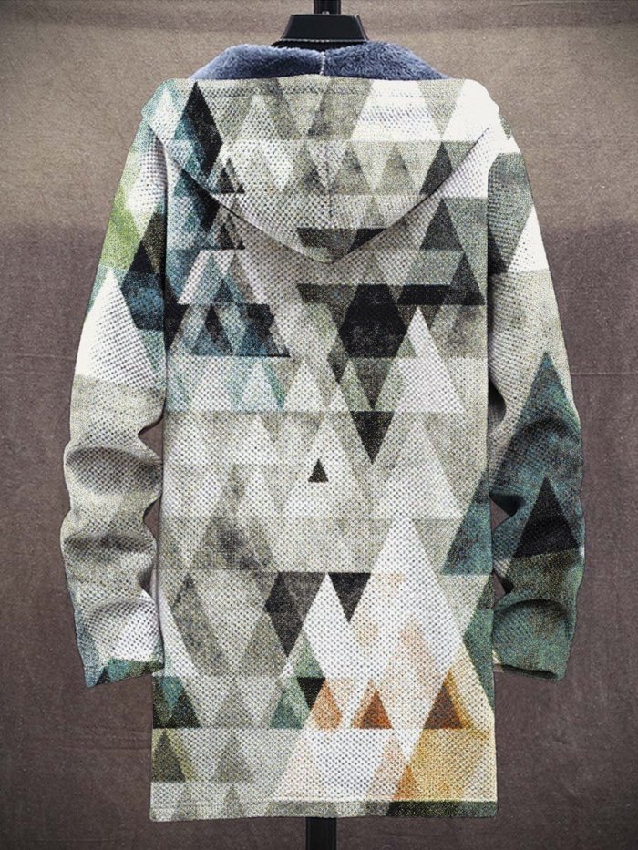 Men's Geometry  Sweater Long-Sleeved Sweater Coat Cardigan