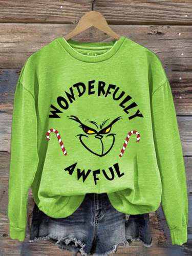 Women's Wonderfully Awful Christmas Print Casual Sweatshirt